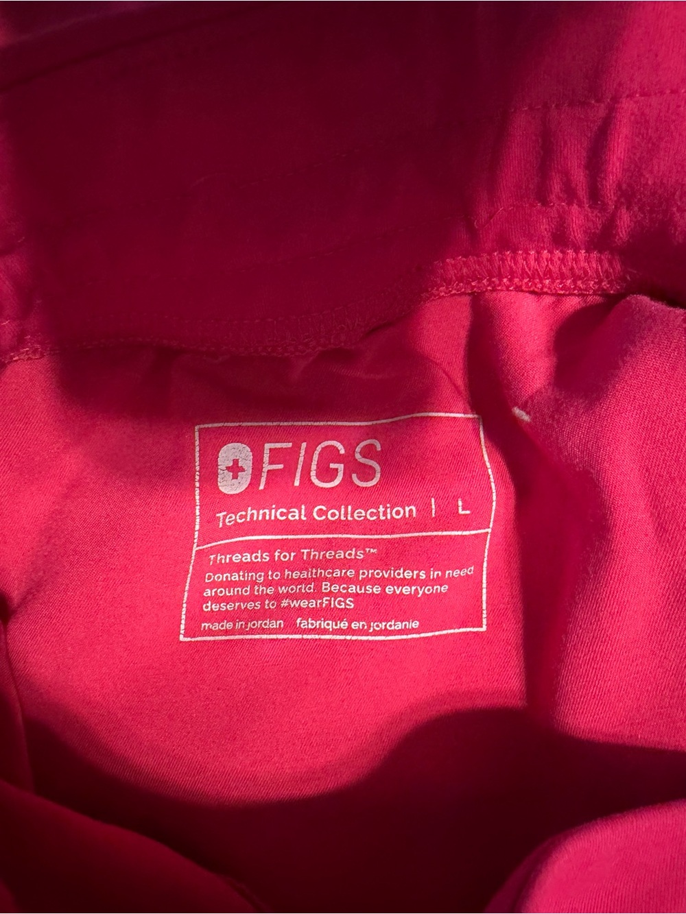 FIGS Straight Leg Scrub Pants in Bright Pink - Picture 5 of 6